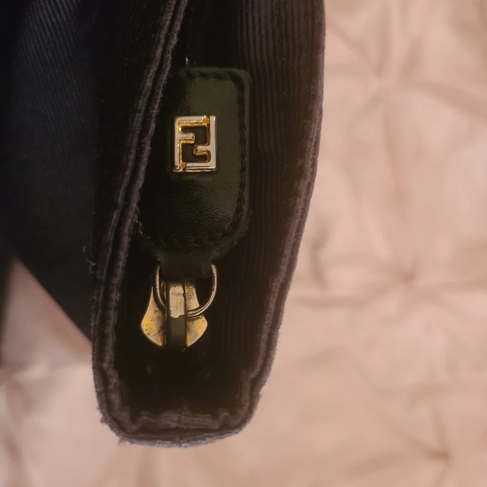 Fendi Black and Brown Logo Tote